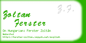 zoltan ferster business card