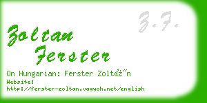 zoltan ferster business card